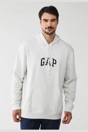 GAP Blusa de Moletom Flanelada Reta Carls Stone Branca
