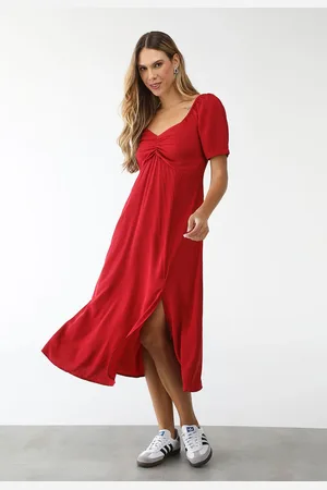 GAP Vestido Midi Liso com fenda