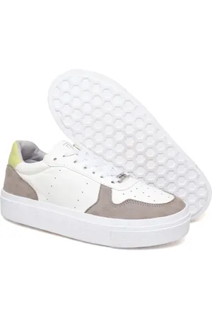 Polo Blu Tênis Feminino Branco Sola Alta em Camurça e Verniz do 34 ao 40