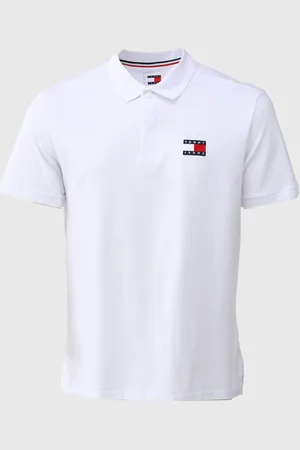 Tommy Hilfiger Camisa Polo Reta Logo Bordado Branca