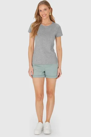 Malwee Blusa Básica Feminina Baby Look Em Algodão