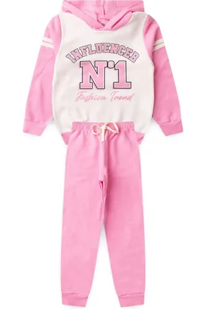 Tiktak Kids Infantil - Conjunto com Capuz Feminino Marfim Chiclete N1