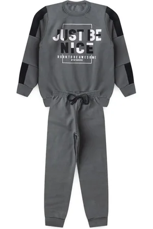 Tiktak Kids Infantil - Conjunto Masculino Chumbo Just Be Nice