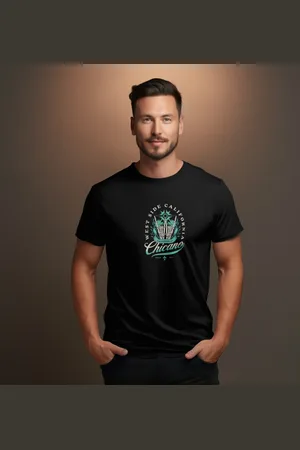 Polo Blu Camiseta Masculina Chicano Malha Algodão Preta do P ao G1