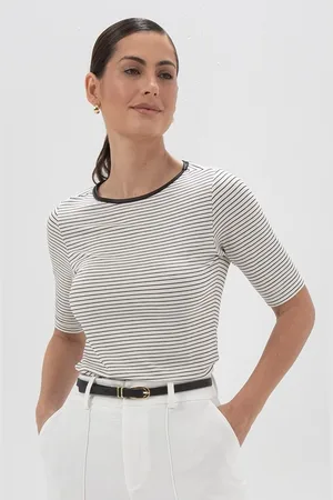 Principessa Blusa Listrada de Malha Canelada Belanie