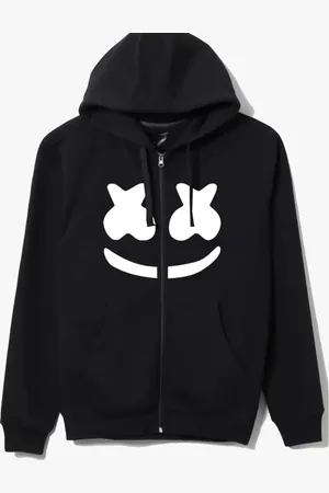 Mooboots Moletom Flanelado Feminino Aberto ziper Masculino Urbania Moleton Preto Blusa de Frio Lisa black estampa DJ Marshmallow