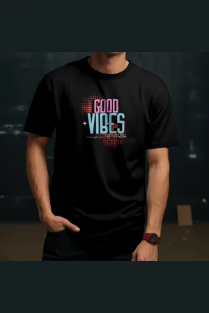 Polo Blu Camiseta Masculina Good Vibes Malha Algodão Preta do P ao G1