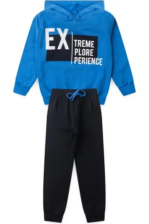 Tiktak Kids Infantil - Conjunto Masculino com Capuz Jeans EX