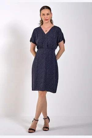 Principessa Vestido de Viscose Marinho Profundo Bricia