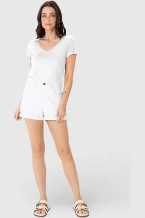 Malwee Blusa Básica Feminina Mullet Decote V Em Viscose Stretch