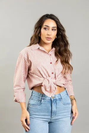 LEMIER Camisa Com Manga Longa Gola Polo Feminina Collection