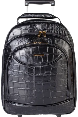 Andrea Vinci Mochila feminina com carrinho de couro croco Veneza