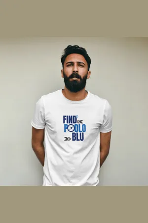 Polo Blu Camiseta Casual Masculina Find Malha Algodão Branca do P ao G1