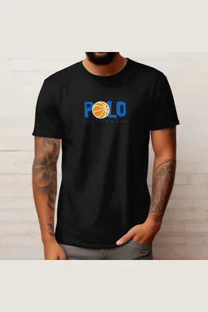 Polo Blu Camiseta Masculina Basquete em Algodão Preta do P ao G1