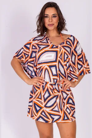 Areia Branca Kaftan Bio Paraty Estampada Geo