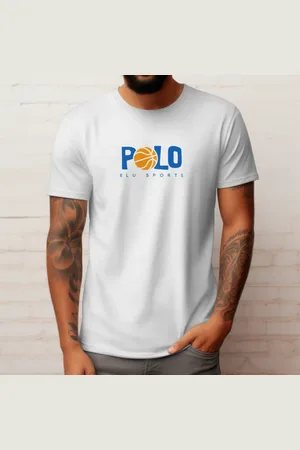 Polo Blu Camiseta Masculina Basquete Malha Algodão Branca do P ao G1