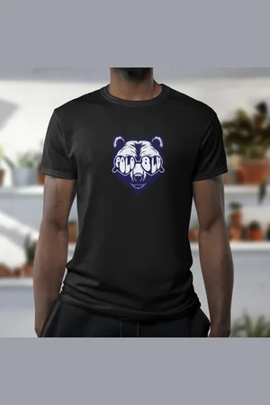 Polo Blu Camiseta Masculina Estampada em Algodão Preta do P ao G1
