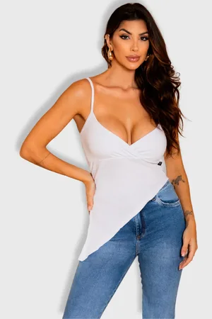Revanche Blusa Transpassada Com Alça Feminina Mendata