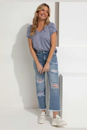 QUINTESS Blusa Alongada Com Manga Tulipa