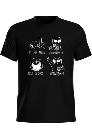 Relaxado Camiseta Masculina de Carnaval Modelo Pé na Areia