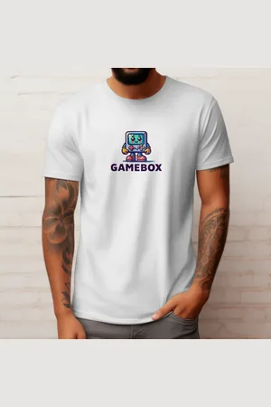 Polo Blu Camiseta Masculina Moderna Gamebox em Algodão Branca do P ao G1