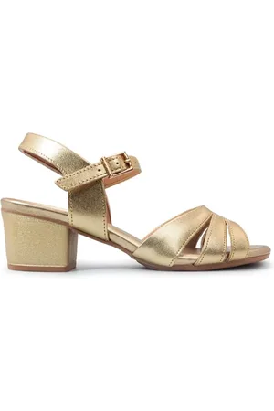 USAFLEX Sandália Feminina Salto Bloco Couro Casual AE32036