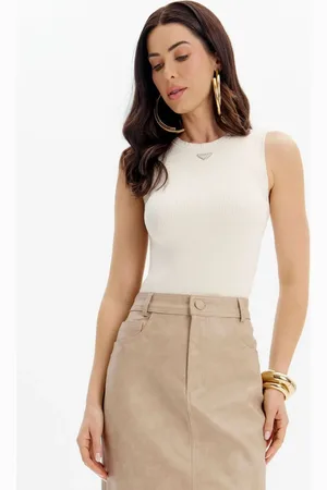LANCA PERFUME Blusa Regata Básica Tricot Com Aplique