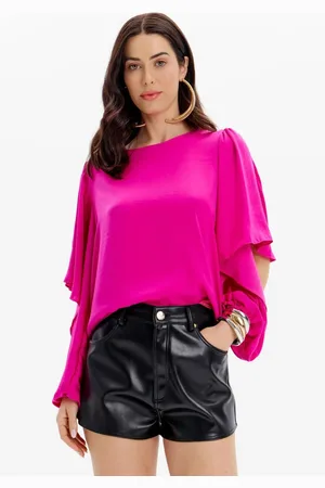 LANCA PERFUME Blusa Fluida De Mangas Longas Com Babados