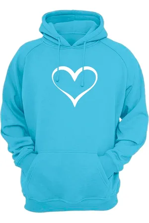 Mooboots Moletom Flanelado Feminino Blusa de Frio Fechado Urbania Moleton Masculino Claro estampa Coração Branco