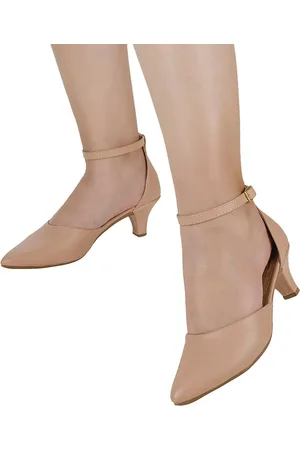 LÓRIS SHOES Sapato Feminino Scarpin Salto Baixo Bico Fino com Fivela Tornozelo 205-03