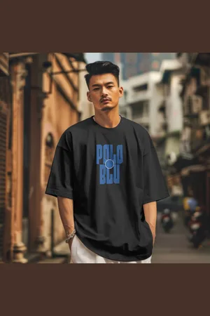 Polo Blu Camiseta Masculina Leve e Confortável em Algodão Preta do P ao G1