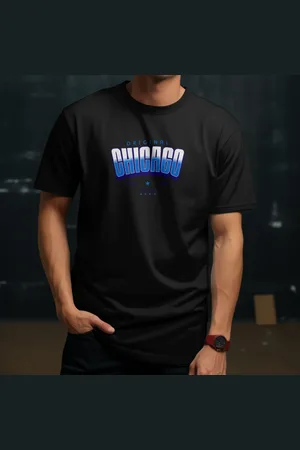 Polo Blu Camiseta Masculina Estampada Moderna em Algodão Preta do P ao G1