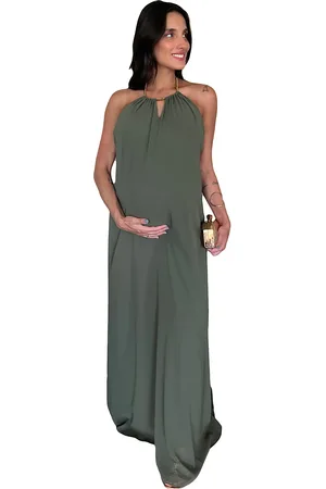 Miesse Vestido Verde Musgo Decote Costas