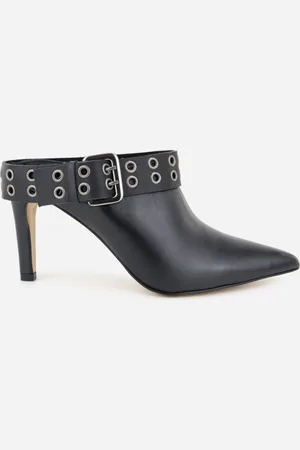 MARIA PAULA Mule Boot em Couro Leve Bico e Salto Fino Conforto