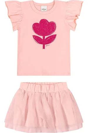 Elian Infantil - Conjunto Menina Blusa e Saia Tule