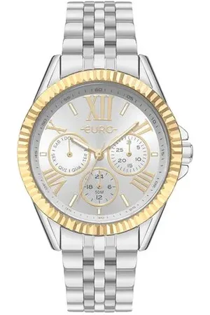 Euro Fashion Relógio Feminino Multiglow Bicolor