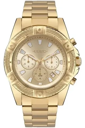 Euro Fashion Relógio Feminino Big Case Dourado