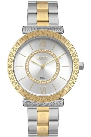 Euro Fashion Relógio Feminino Glitz Bicolor