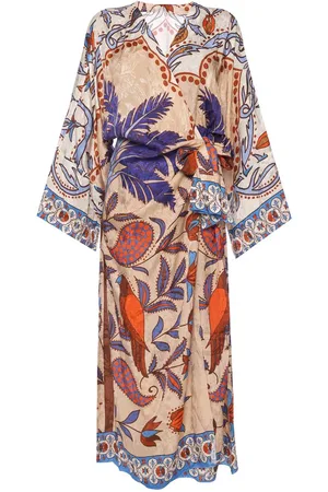 JOHANNA ORTIZ Vestido Tokyo Blues Wrap Longo