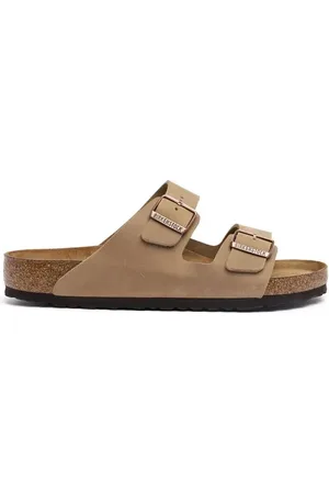 Birkenstock Sandália Arizona Soft Footbed Em Couro Nubuck Oleado