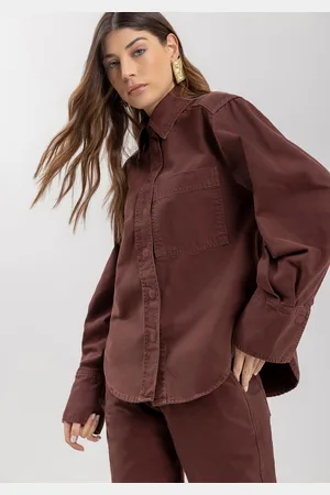 LEZ A LEZ Camisa Alongada Com Bolso Frontal Em Sarja