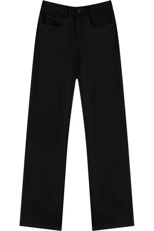 LEZ A LEZ Calça Wide Leg Com Cintura Alta Em Sarja Com Elastano