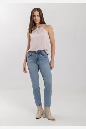 LEZ A LEZ Calça Mom Com Cintura Alta E Comprimento Curto