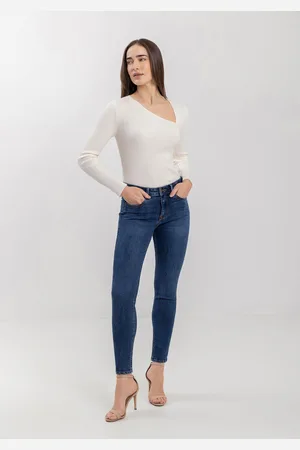 LEZ A LEZ Calça Skinny Curta Com Cintura Média E Passantes