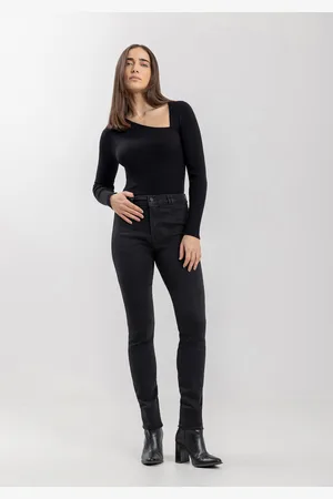LEZ A LEZ Calça Jeans Jegging Com Cintura Alta E Costura Central