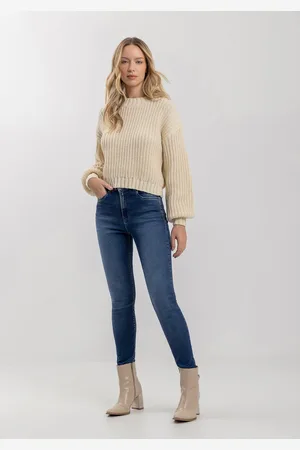 LEZ A LEZ Calça Skinny Básica Com Bolsos E Cós Alto
