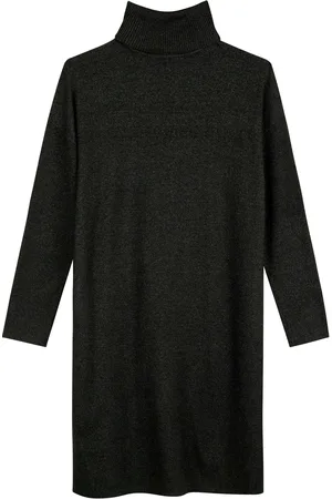 LEZ A LEZ Vestido Curto De Mangas Longas Com Gola Alta Em Tricô