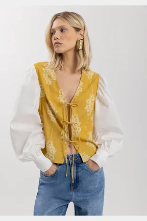 LEZ A LEZ Camisa De Mangas Bufantes Com Amarrações Frontais