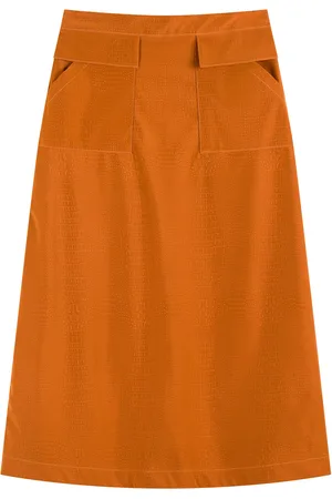 LEZ A LEZ Saia Midi Com Bolsos E Cintura Média Em Malha Leather