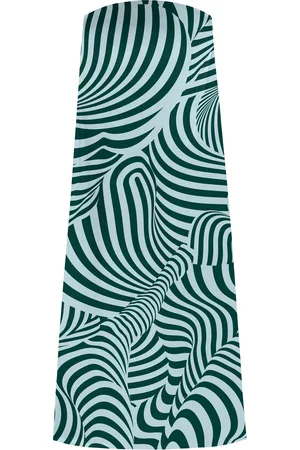 LEZ A LEZ Vestido Longo Estampado Sem Alças Com Fenda Lateral